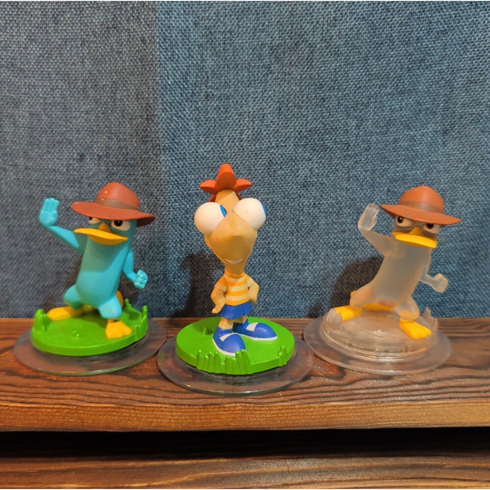 Disney Infinity 1.0 Phineas Agent P Crystal 3 Figure Lot Loose